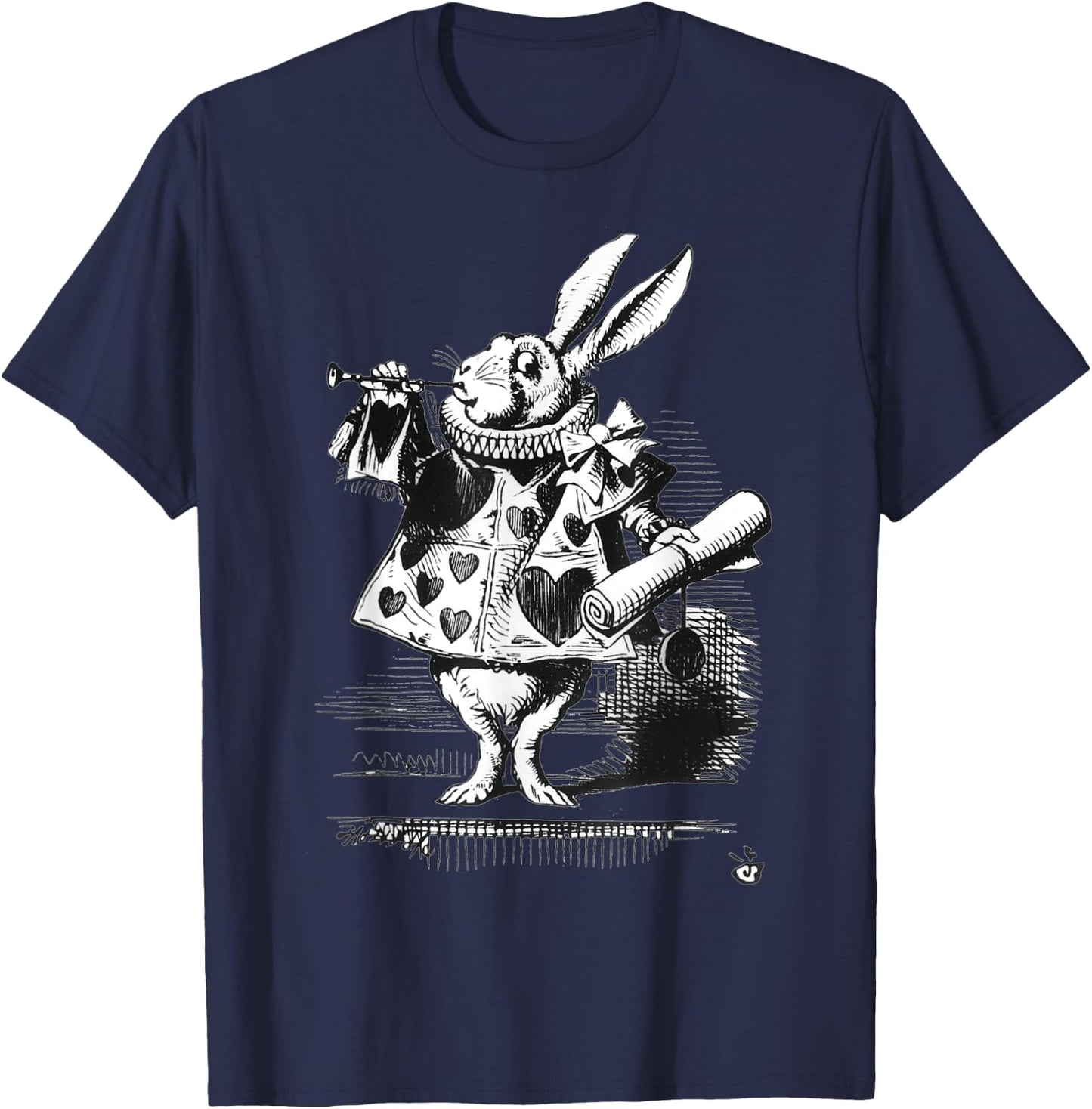 Easy Costume | Alice In Wonderland - White Rabbit T-Shirt - T-Shirt | Navy