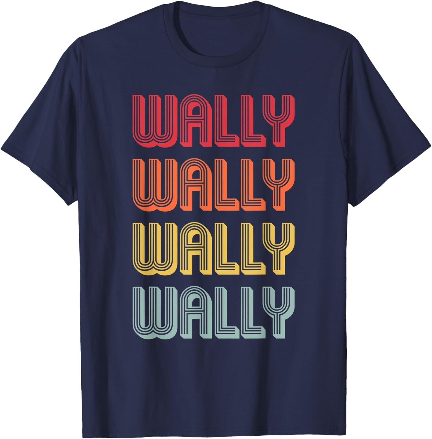 WALLY Gift Name Personalized Funny Retro Vintage Birthday T-Shirt - T-Shirt | Navy
