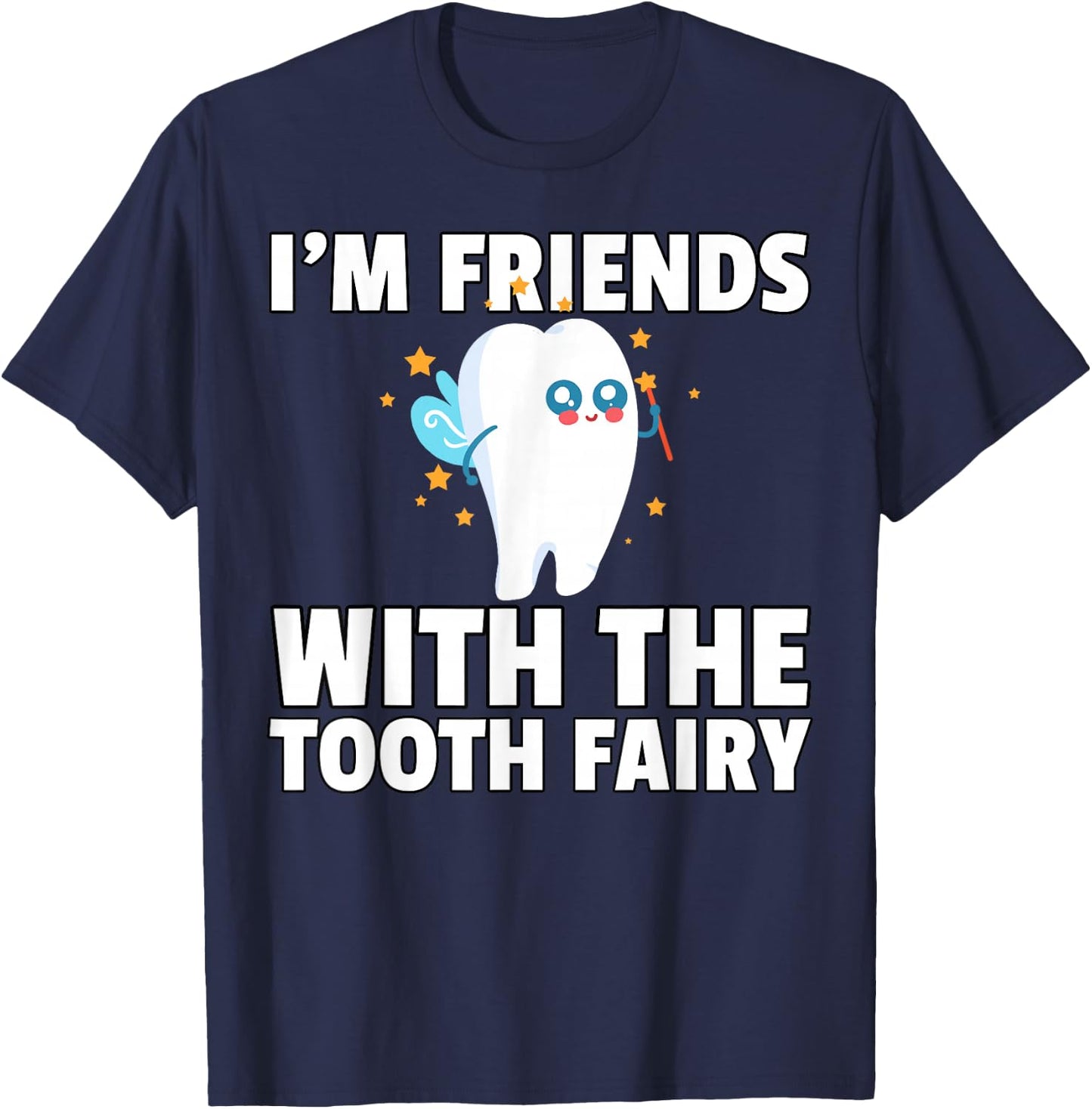 Tooth Fairy First Teeth For Girls T-Shirt - T-Shirt | Navy