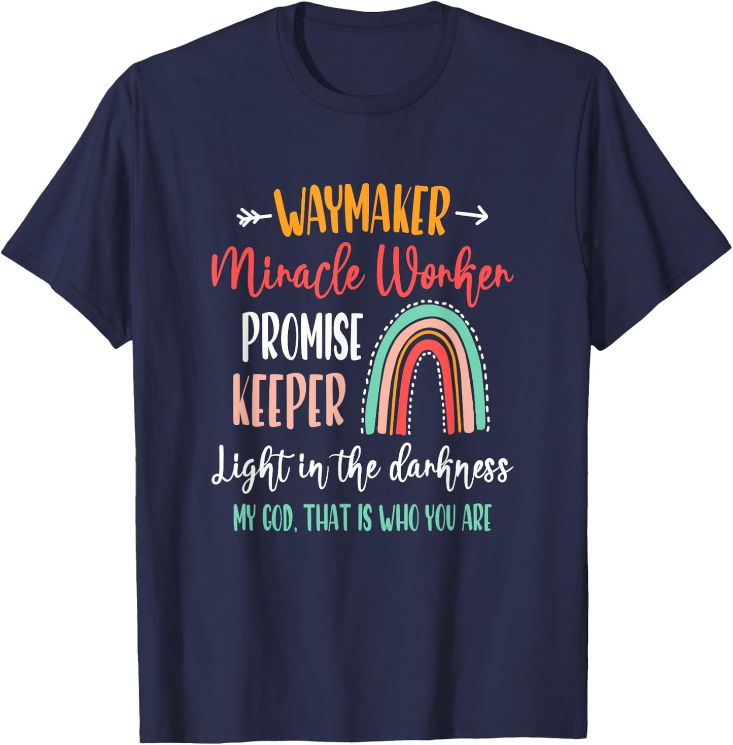 Waymaker Promise Keeper Miracle Worker Christian Kids Jesus T-Shirt - T-Shirt | Navy