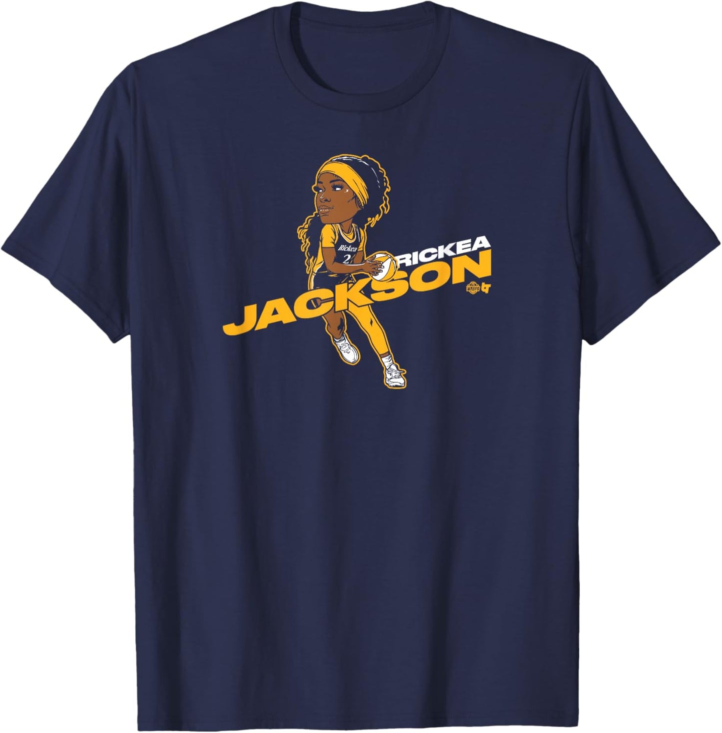 Rickea Jackson - Caricature - Los Angeles Basketball T-Shirt - T-Shirt | Navy