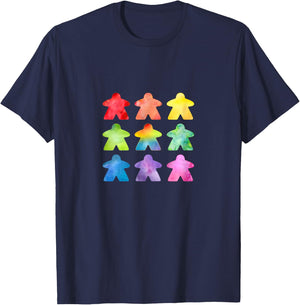 The Watercolor Meeple | Great Gift board game geeks T-Shirt - T-Shirt | Navy
