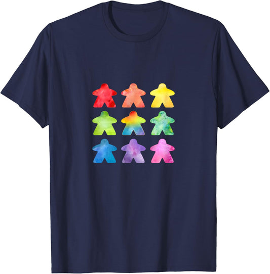 The Watercolor Meeple | Great Gift board game geeks T-Shirt - T-Shirt | Navy