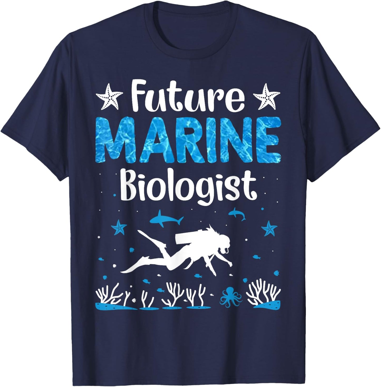 Funny Future Marine Biologist Ocean Student Biology Gift T-Shirt - T-Shirt | Navy