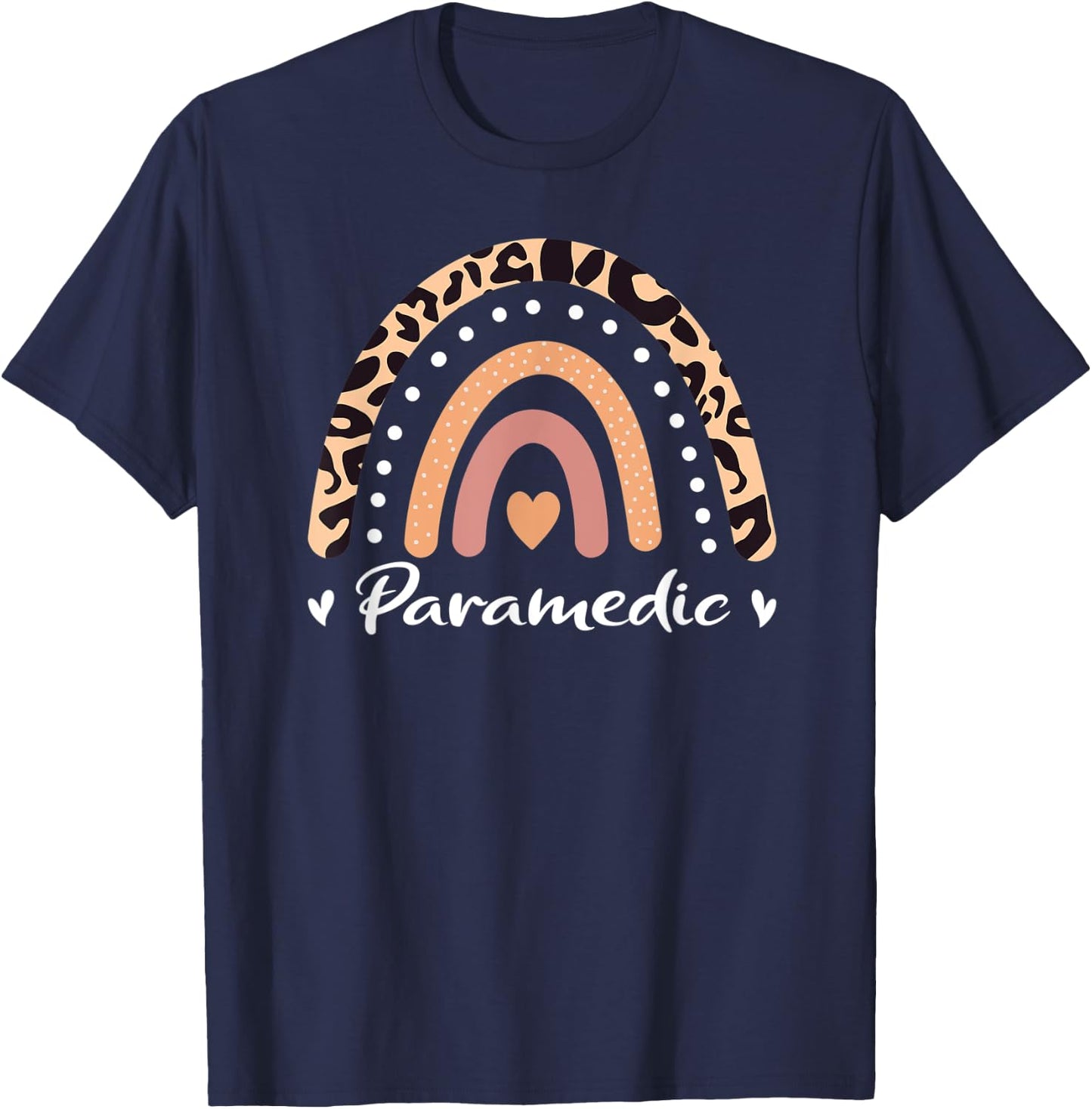Paramedic Leopard Rainbow AMR EMS EMT Nurse Doctor T-Shirt - T-Shirt | Navy