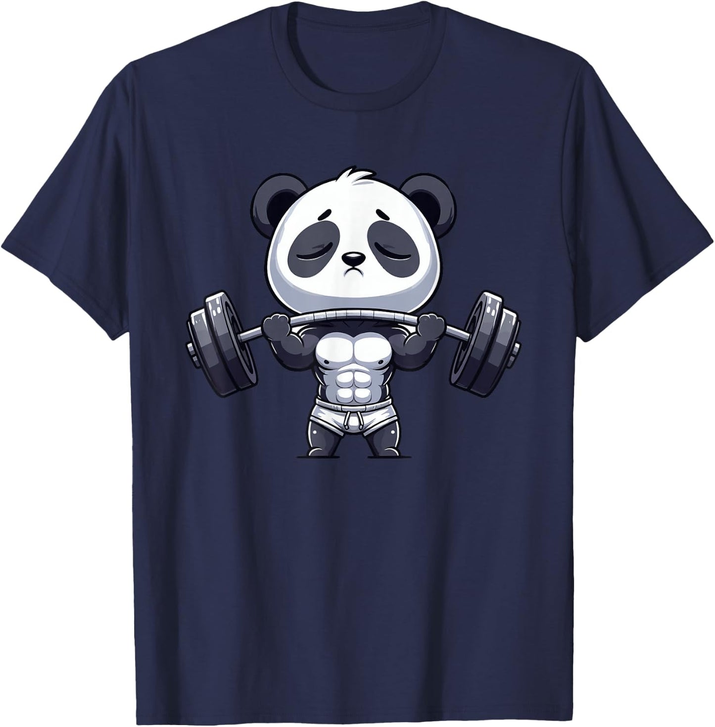 Weightlifting Panda Fitness Gym Workout Bodybuilder Panda T-Shirt - T-Shirt | Navy
