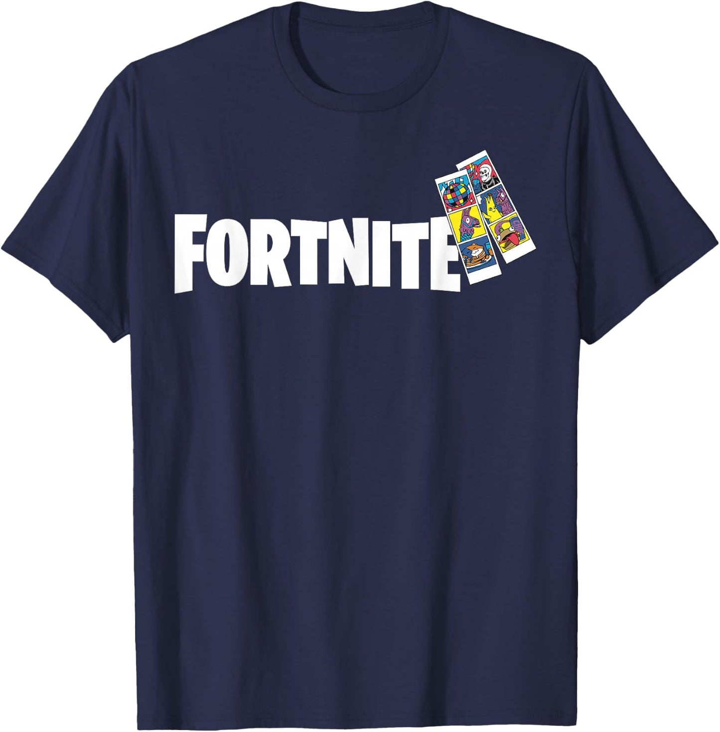 Fortnite Photo Strip & Logo T-Shirt - T-Shirt | Navy