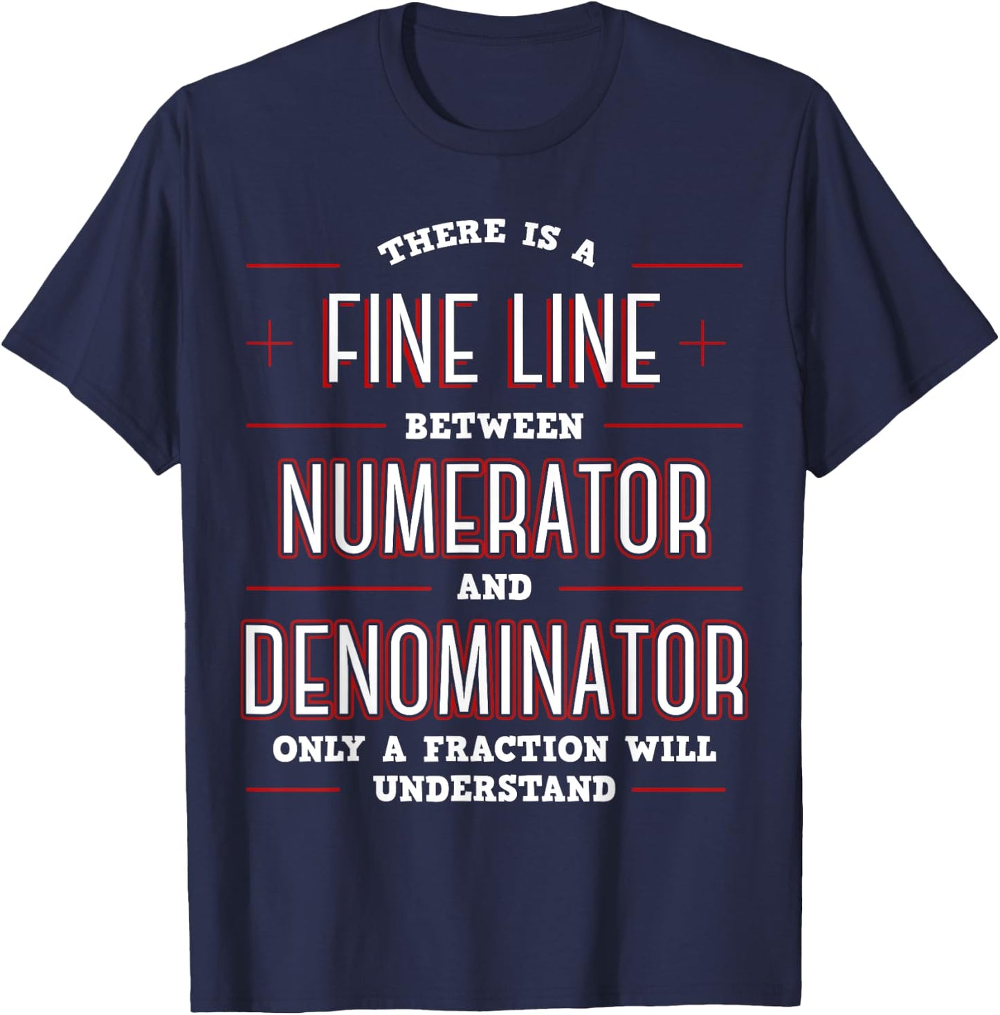 Cool Math Apparel Black Math Algebraic Fractions Number Ratios Integers Division T-Shirt - T-Shirt | Navy