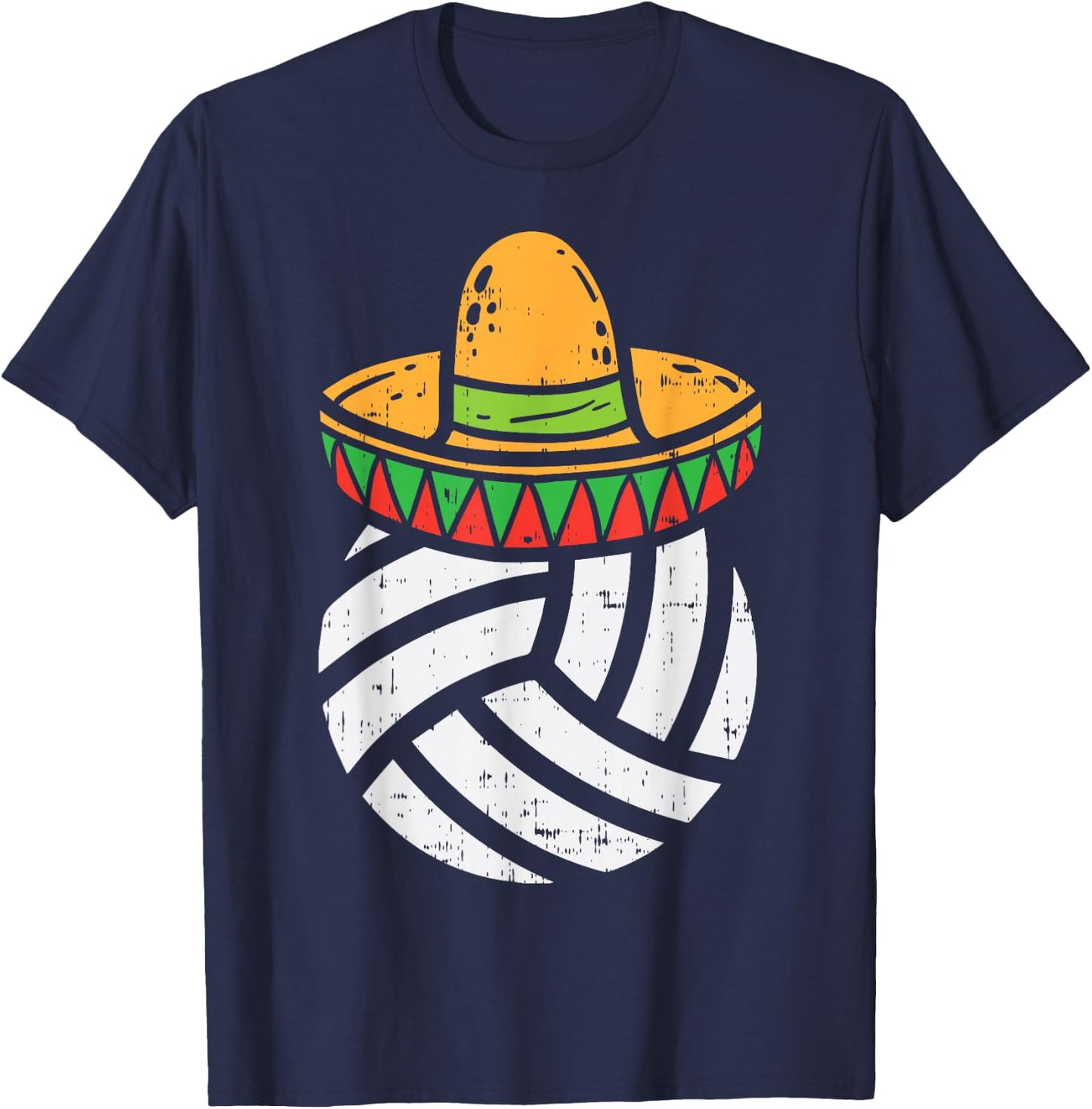 Volleyball Sombrero Cinco De Mayo Fiesta Sport Mexican T-Shirt - T-Shirt | Navy