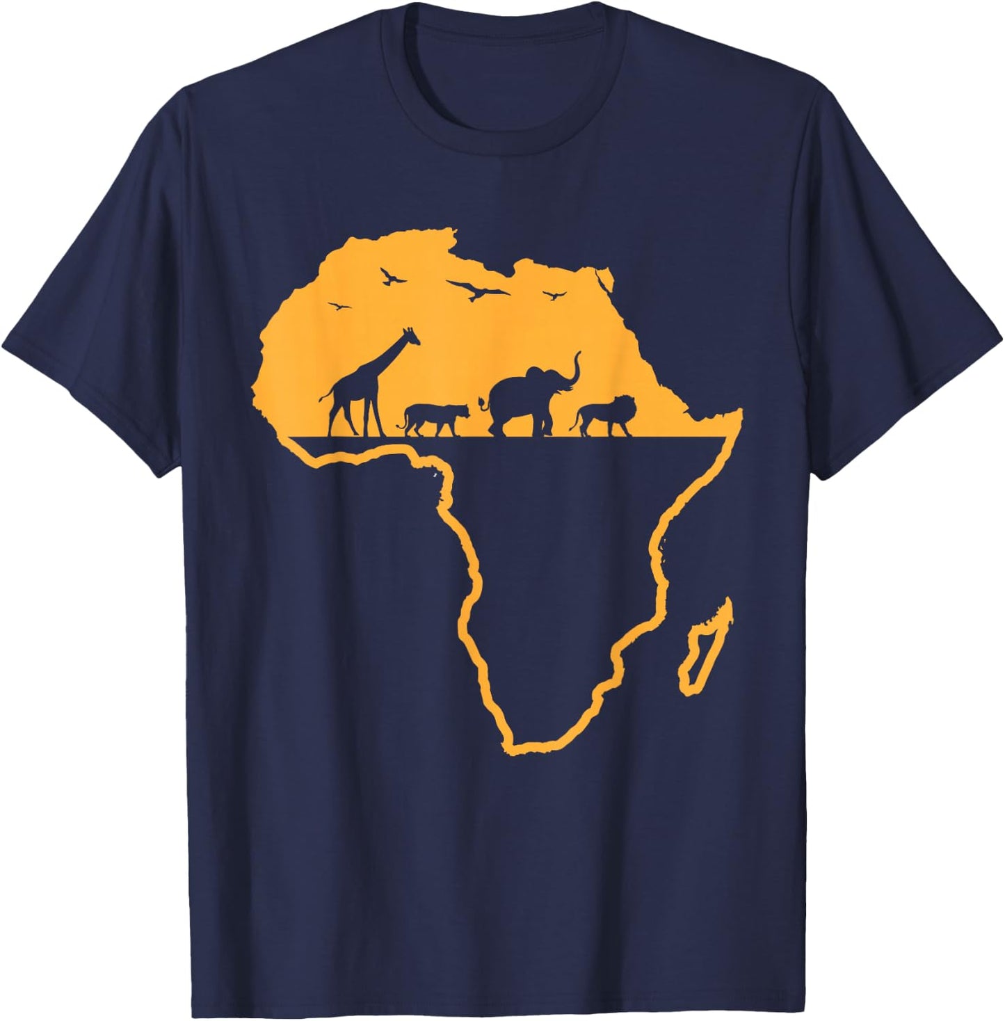 Africa Safari African Wild Animals - Environment National Park T-Shirt - T-Shirt | Navy