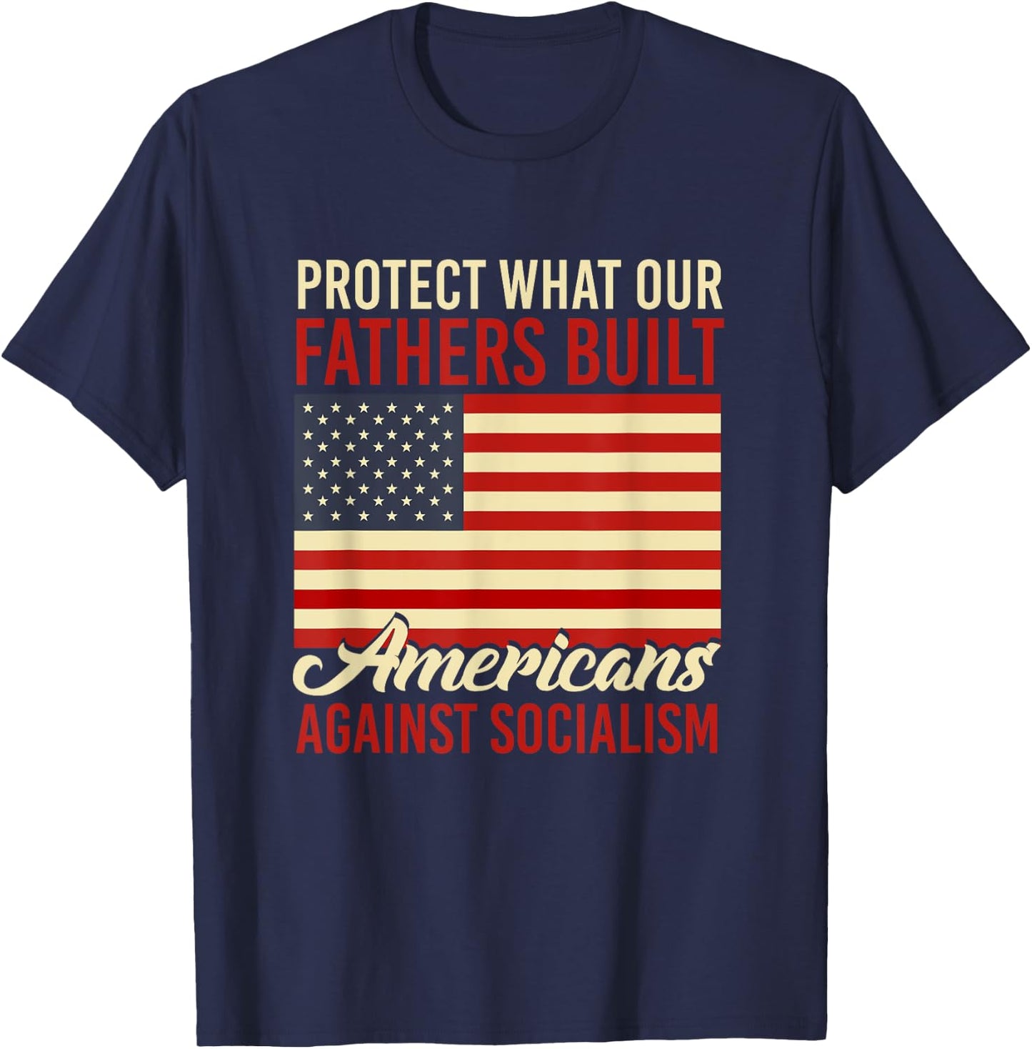 Americans Against Socialism Anti Socialism T-Shirt - T-Shirt | Navy