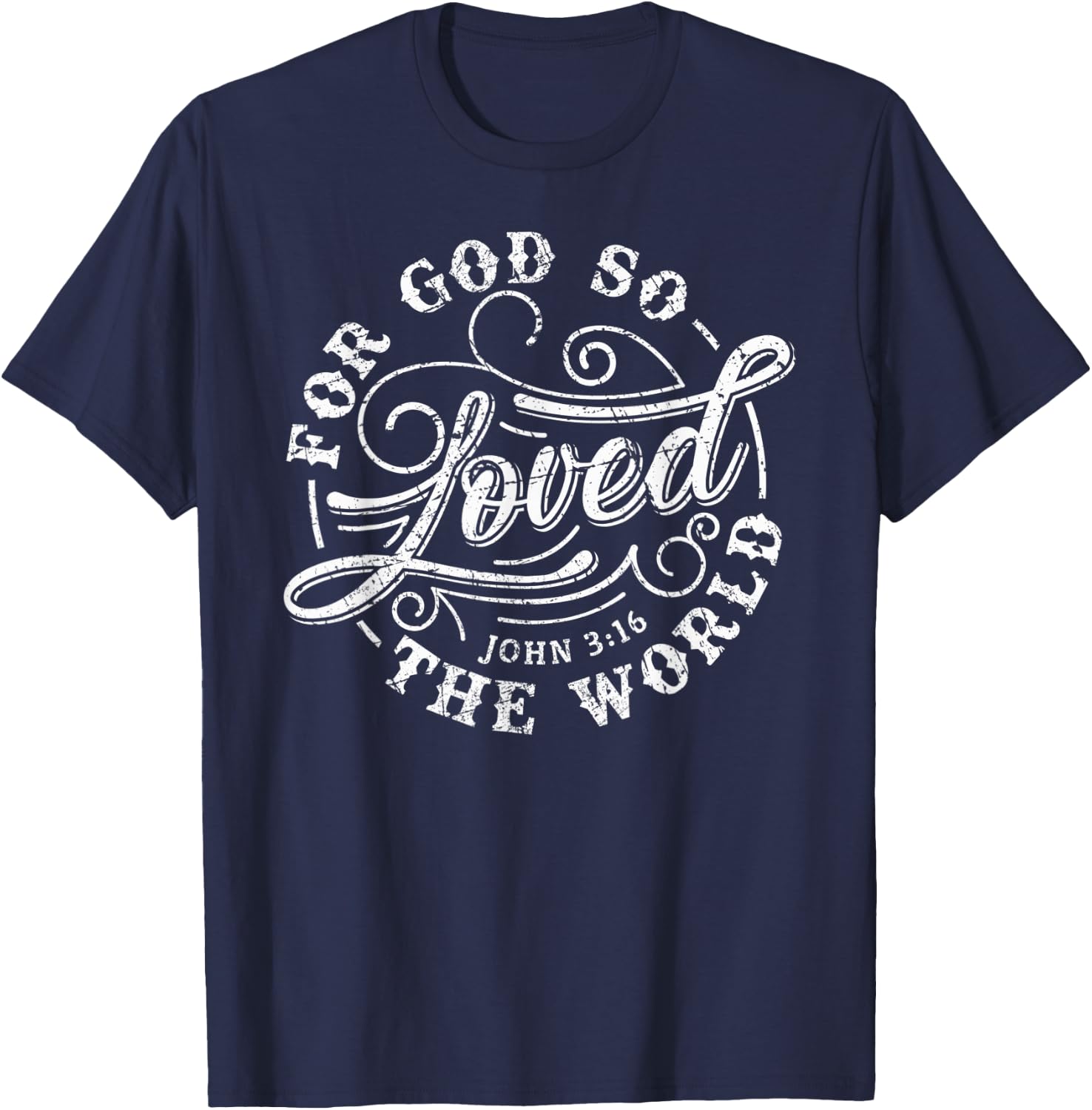 John 3:16 Bible Verse T-Shirt - T-Shirt | Navy