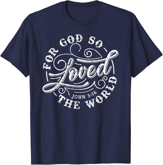 John 3:16 Bible Verse T-Shirt - T-Shirt | Navy