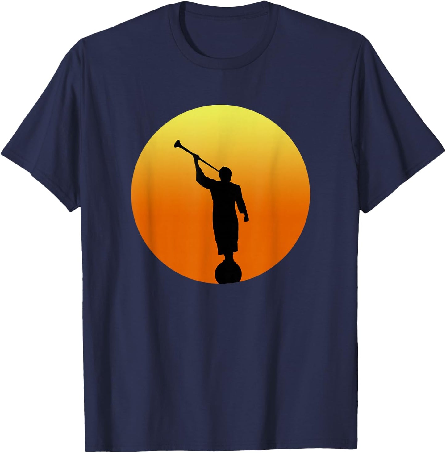 Mormon Angel Moroni at Sunset T-Shirt - T-Shirt | Navy