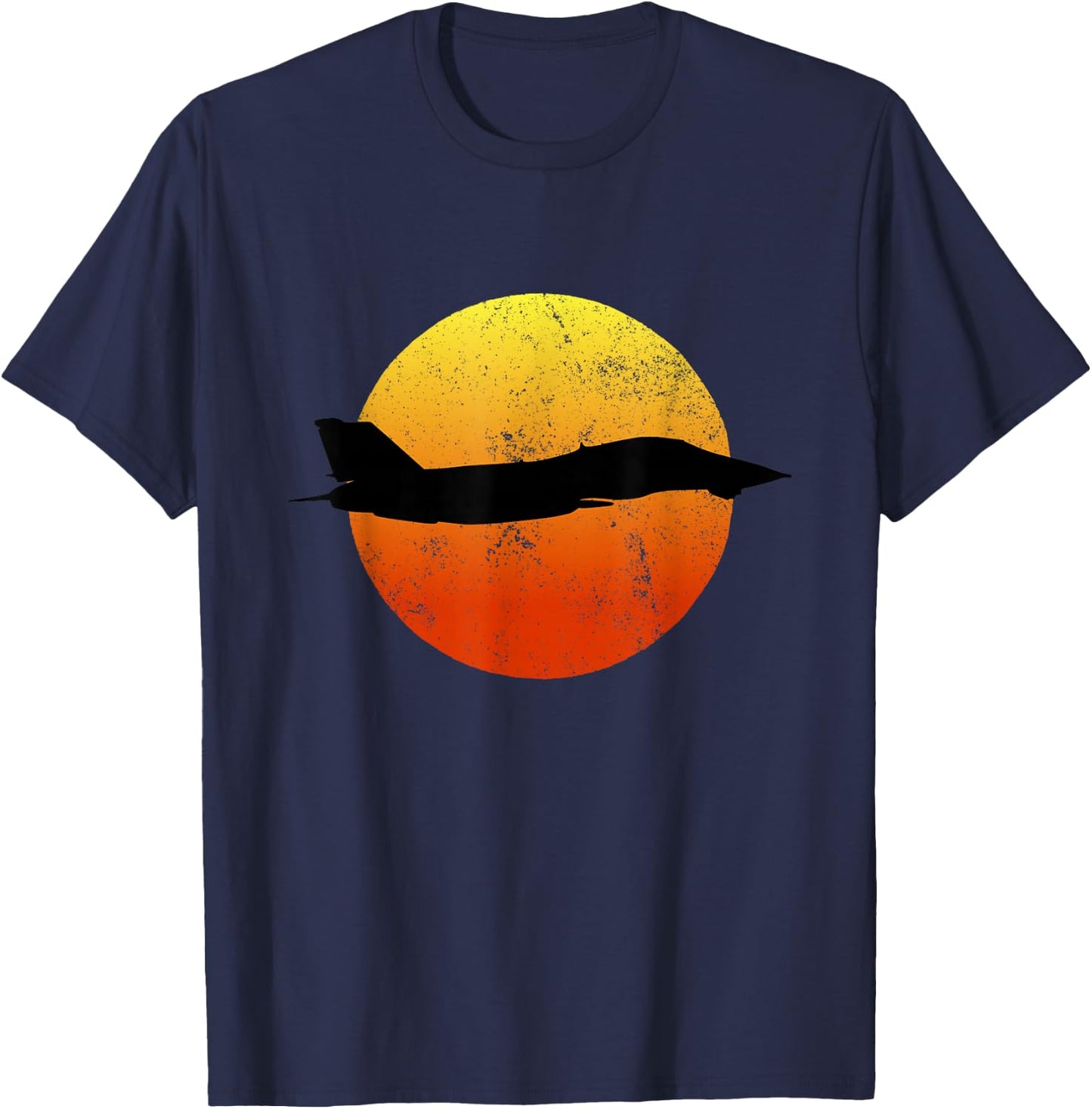 F-14 Tomcat Silhouette Retro Sunset Military Jet Flying F14 T-Shirt - T-Shirt | Navy