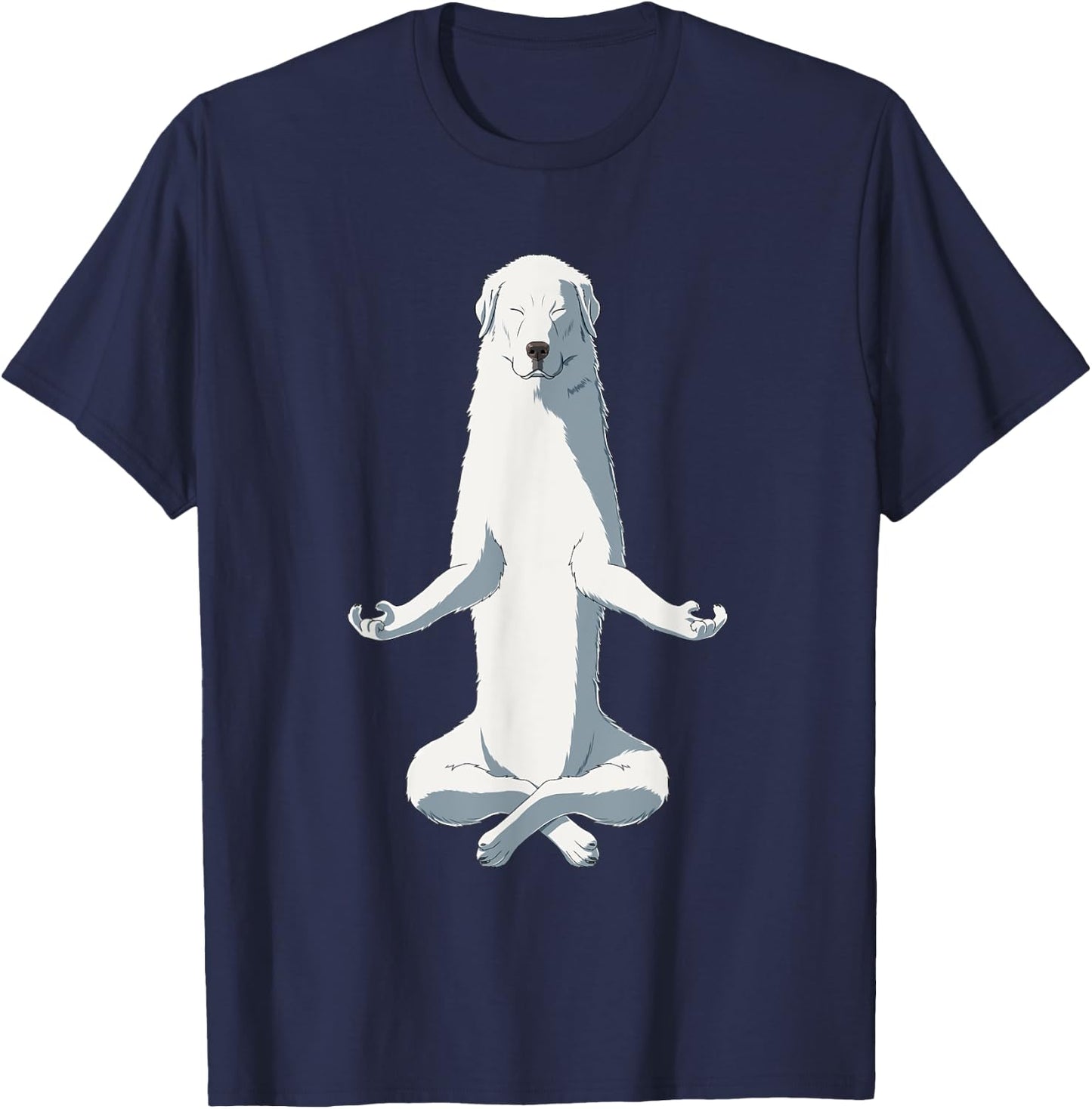Funny Yoga Dog Maremma Sheepdog T-Shirt - T-Shirt | Navy