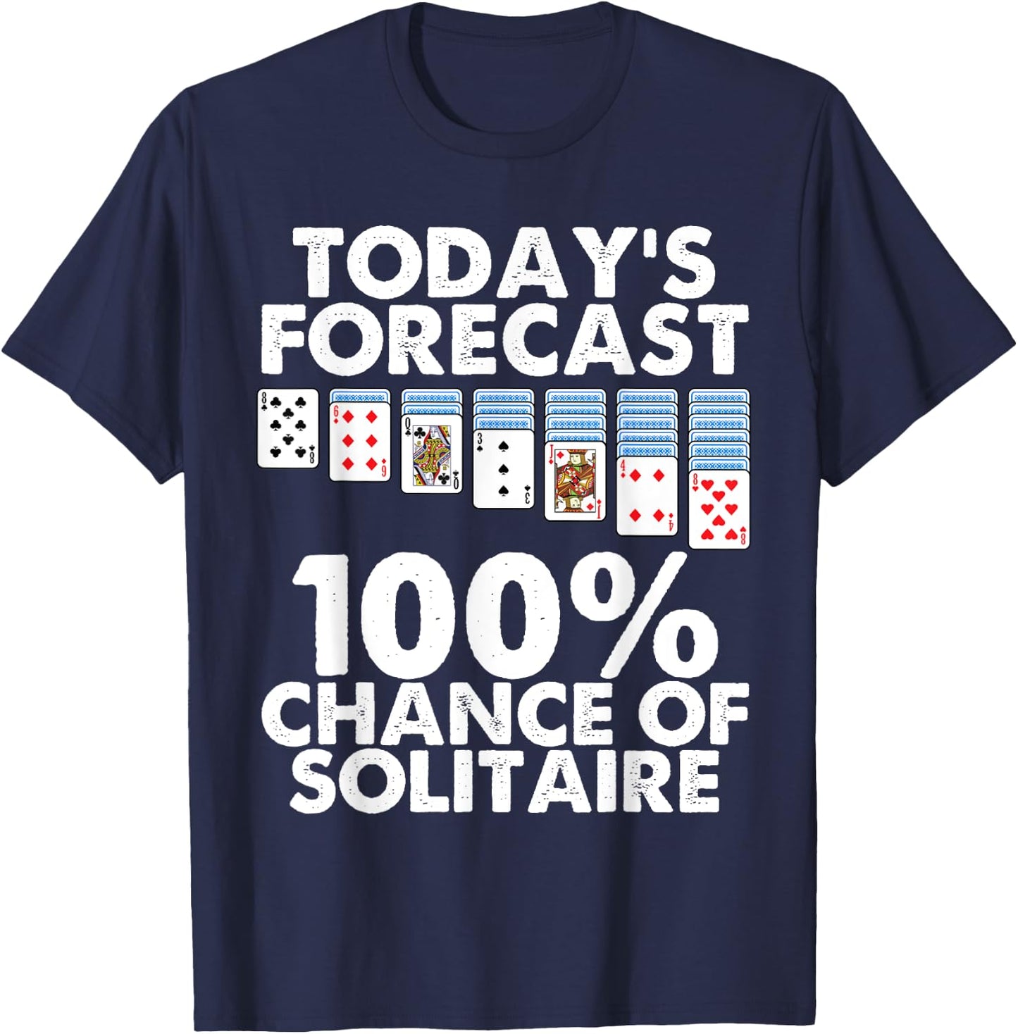 Funny Solitaire Gift Men Women Cool Card Game Lover Players T-Shirt - T-Shirt | Navy