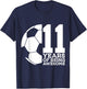 11 Years of Being Awesome Soccer 11th Birthday T-Shirt - T-Shirt | Navy