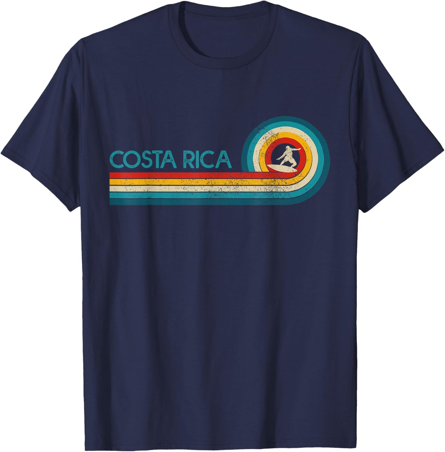 Costa Rica Vintage Surfer Souvenir Surf T-Shirt - T-Shirt | Navy