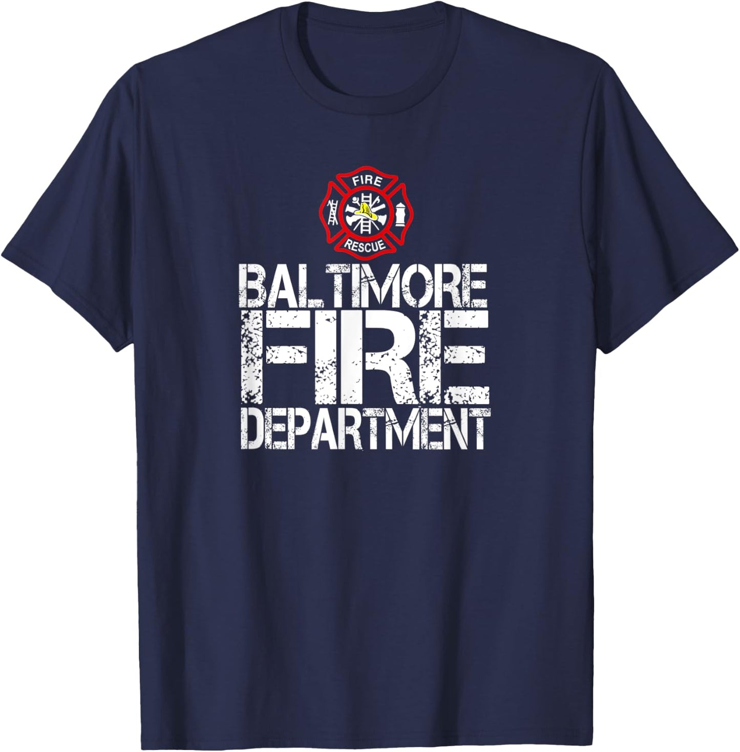 Baltimore Fire Dept with Florian Cross Family Kids Adults T-Shirt - T-Shirt | Navy