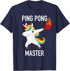Ping Pong Master Dabbing Unicorn Funny Pingpong Player Gift T-Shirt - T-Shirt | Navy