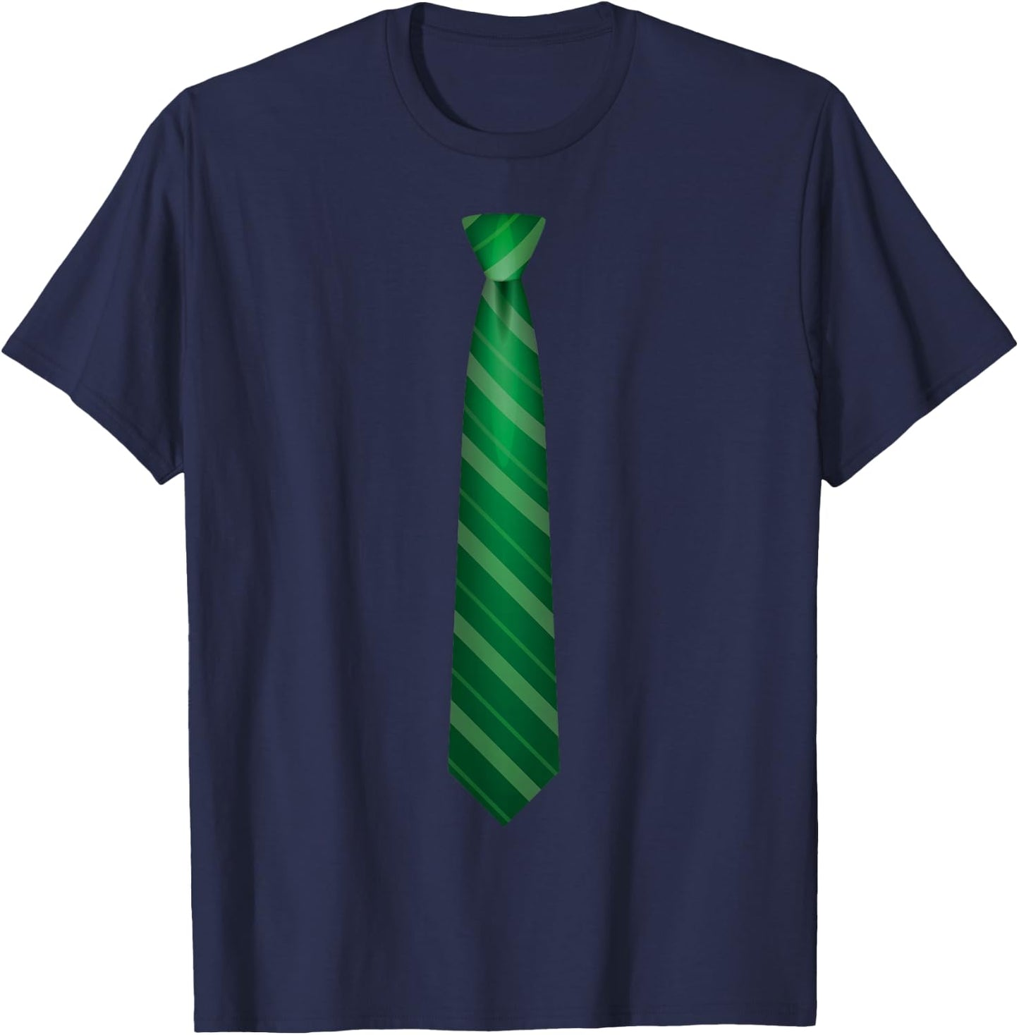 Green Tie, Necktie Funny Dress Graphic T-Shirt - T-Shirt | Navy