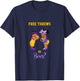 Free Throws or Bows? Basketball Baby Gender Reveal T-Shirt - T-Shirt | Navy