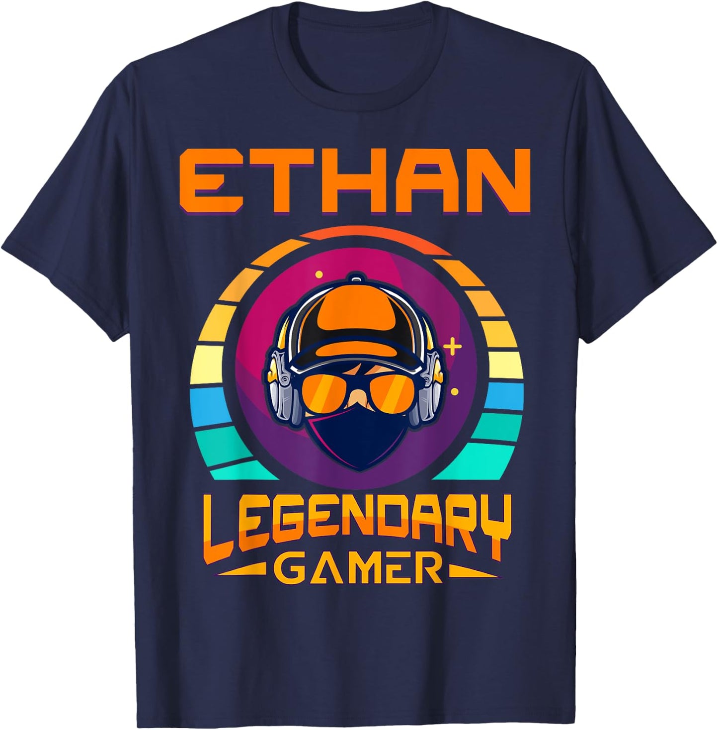 Ethan Legendary Gamer - Personalised Name Gift T-Shirt - T-Shirt | Navy
