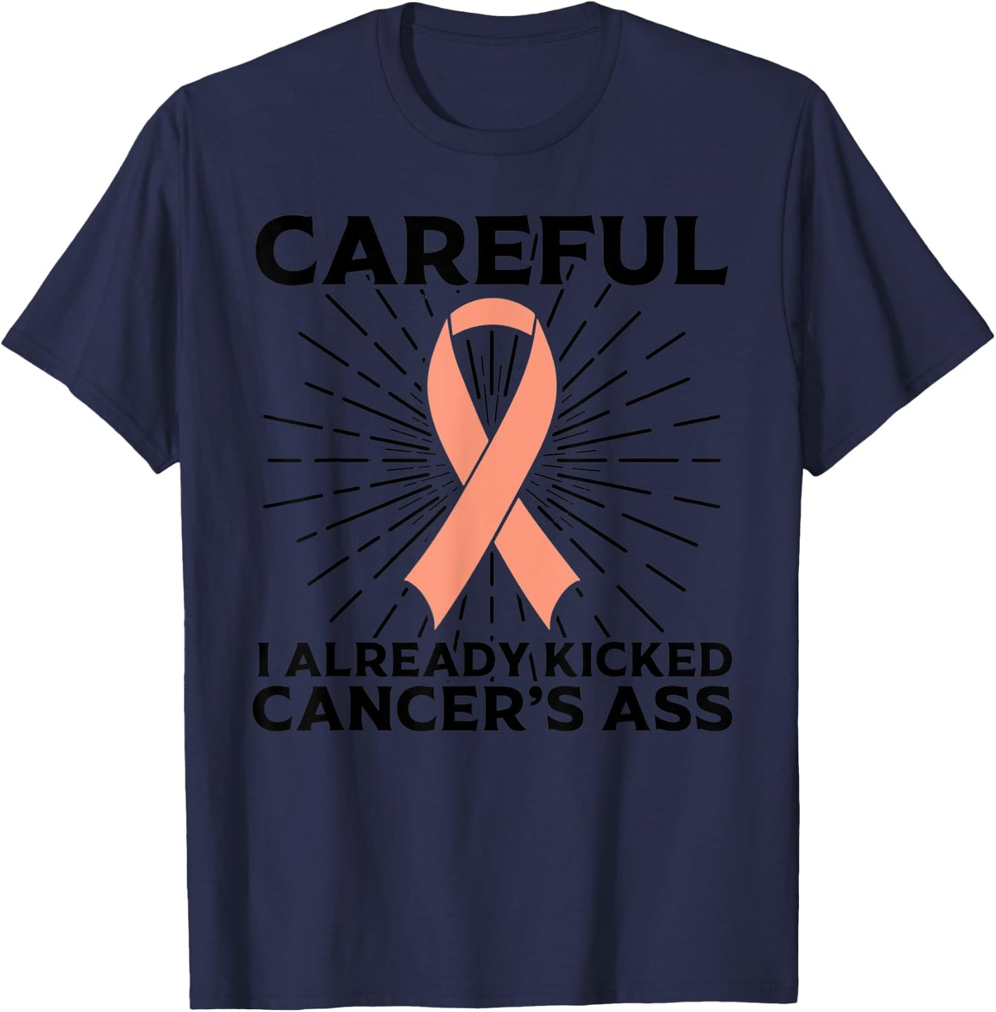 Funny Uterine Cancer Awareness Gift Mom Survivors T-Shirt - T-Shirt | Navy