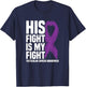 His Fight My Fight Purple Ribbon Testicular Cancer Awareness T-Shirt - T-Shirt | Navy