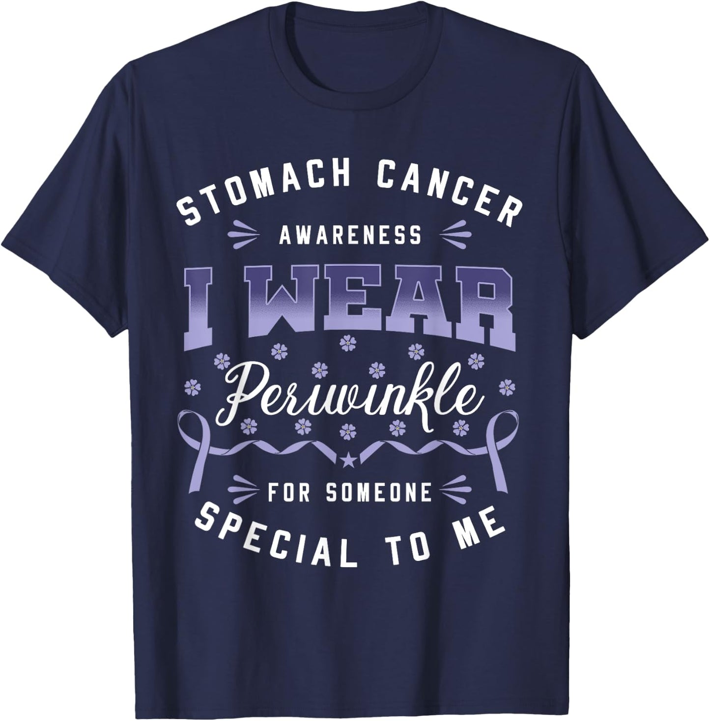 Stomach Cancer Awareness I Wear Periwinkle Gastric Survivor T-Shirt - T-Shirt | Navy