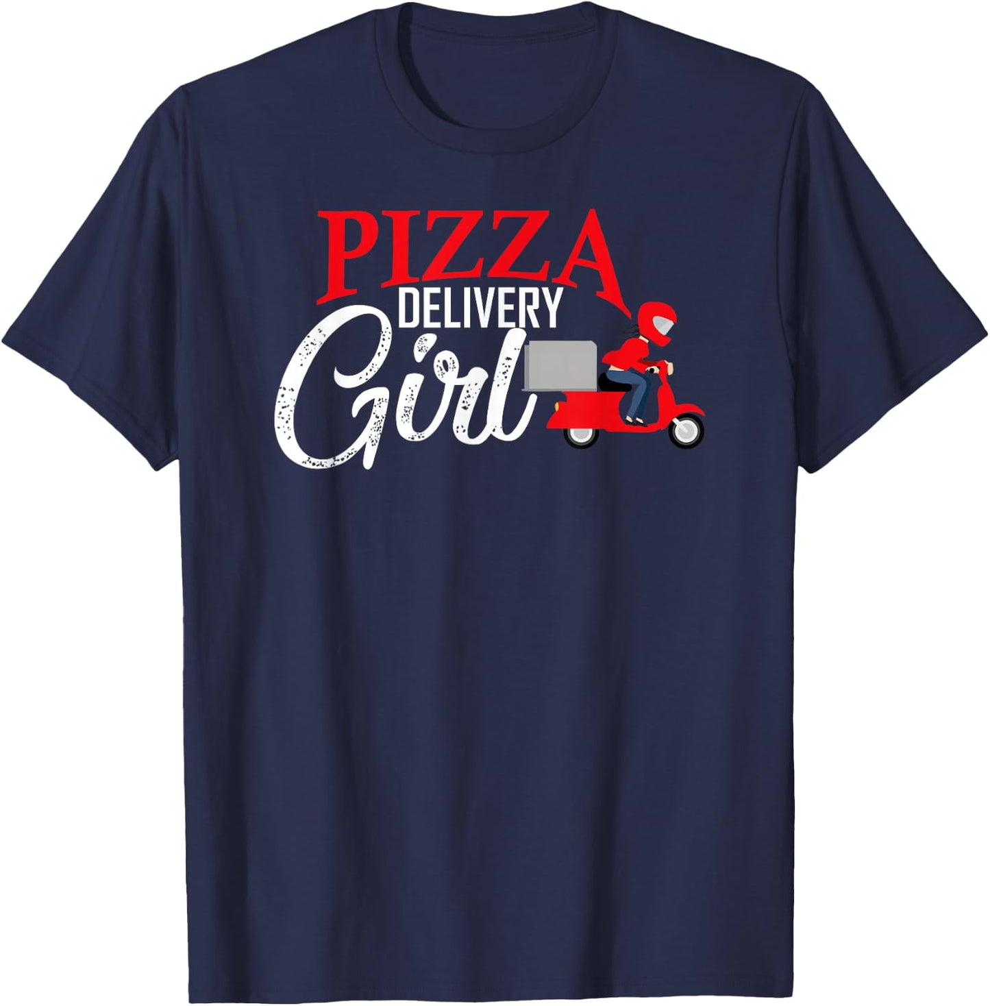 Pizza delivery Girl Matching Pizza Costume for Girls Women T-Shirt - T-Shirt | Navy