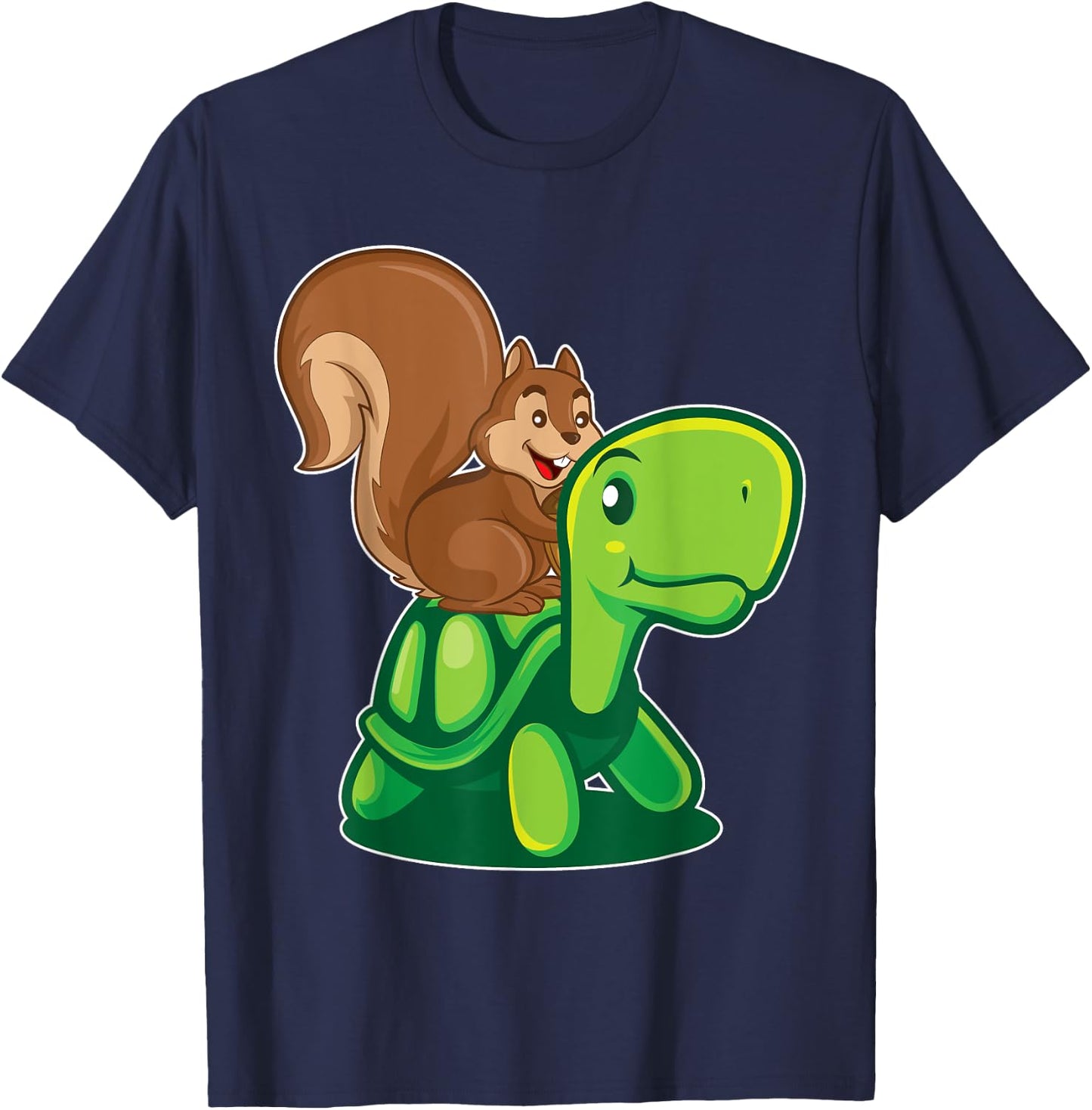 Squirrel Riding A Turtle Squirrel T-Shirt - T-Shirt | Navy