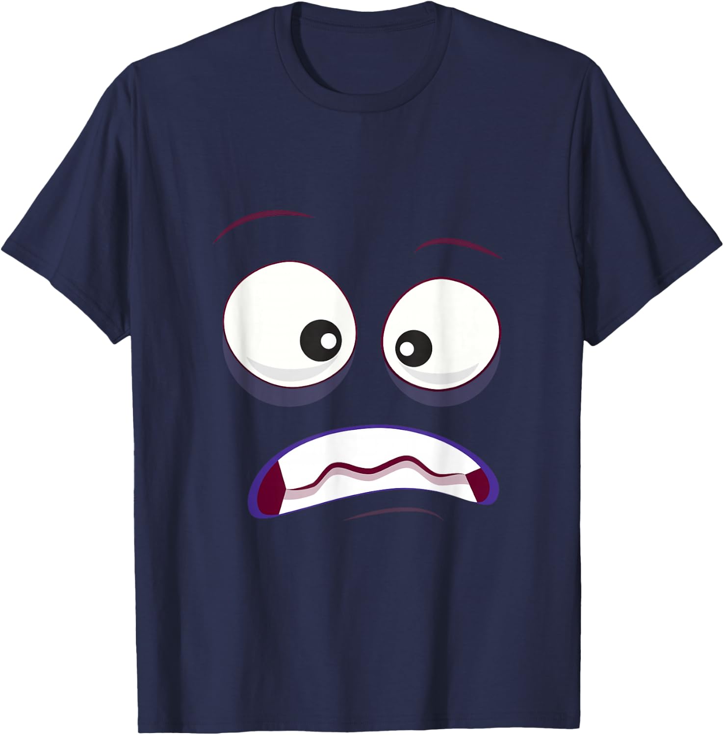 Cute Face Funny Ghost Surprised Monster Costume Halloween T-Shirt - T-Shirt | Navy