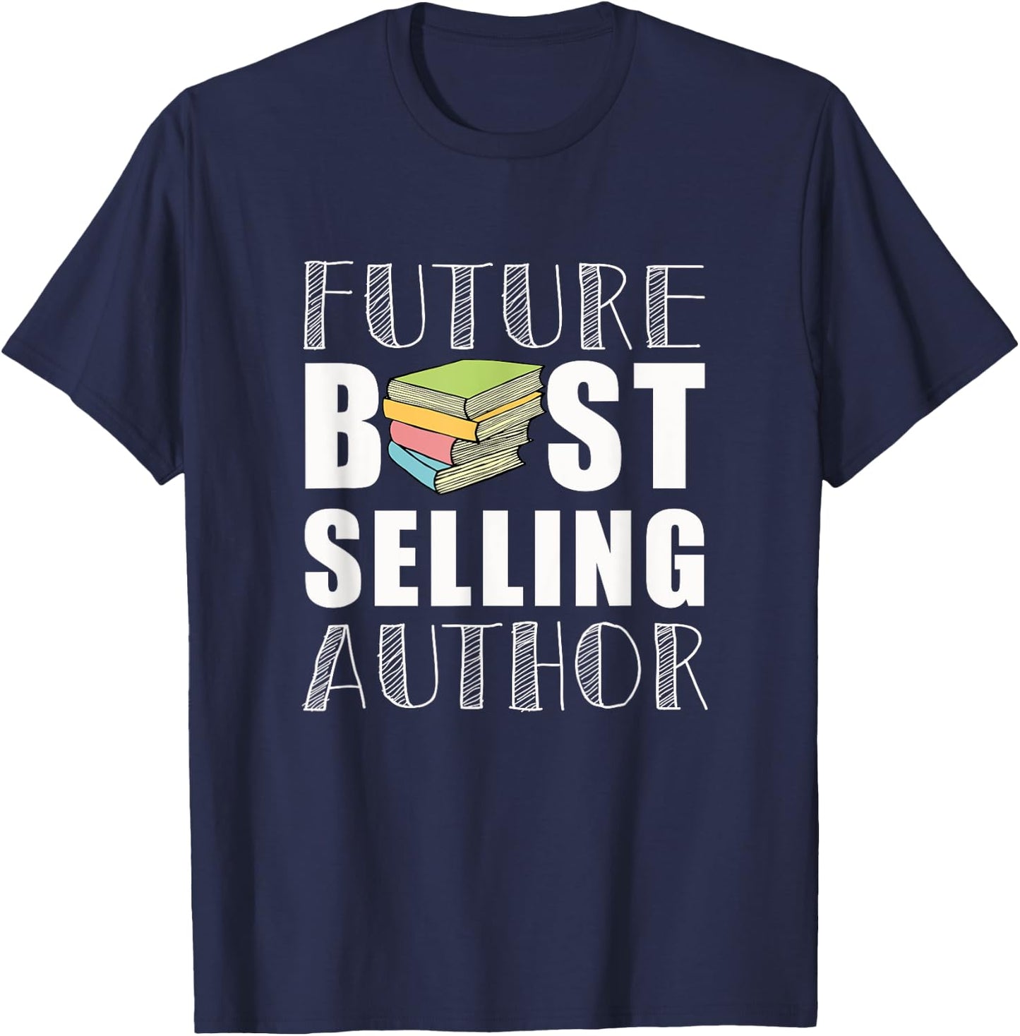 Future Author Funny Book Worm Writer T-Shirt - T-Shirt | Navy