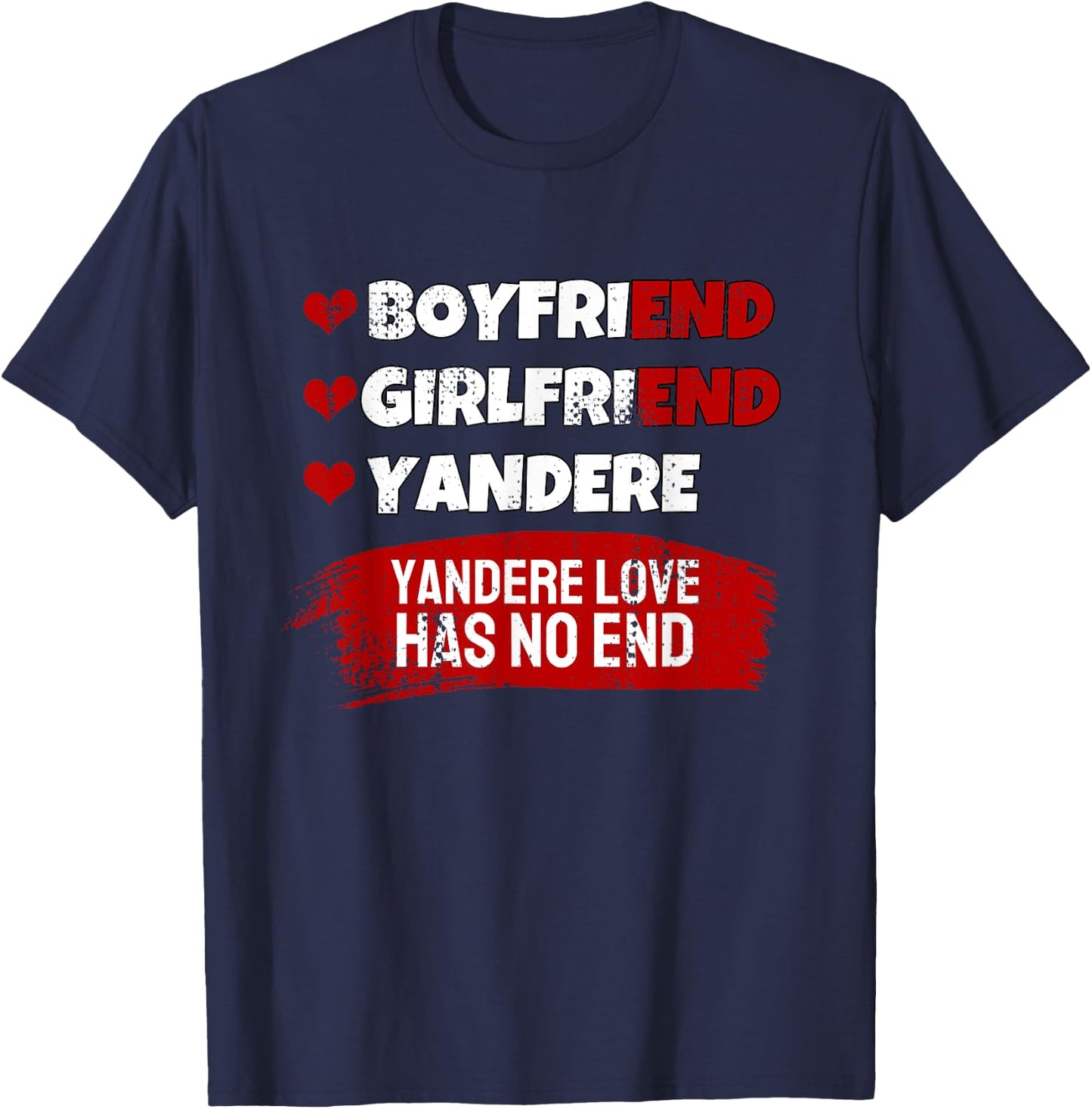 Yandere Love Club I Japanese Anime Yandere T-Shirt - T-Shirt | Navy