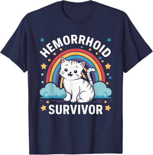 Hemorrhoid Survivor Cat Women T-Shirt - T-Shirt | Navy