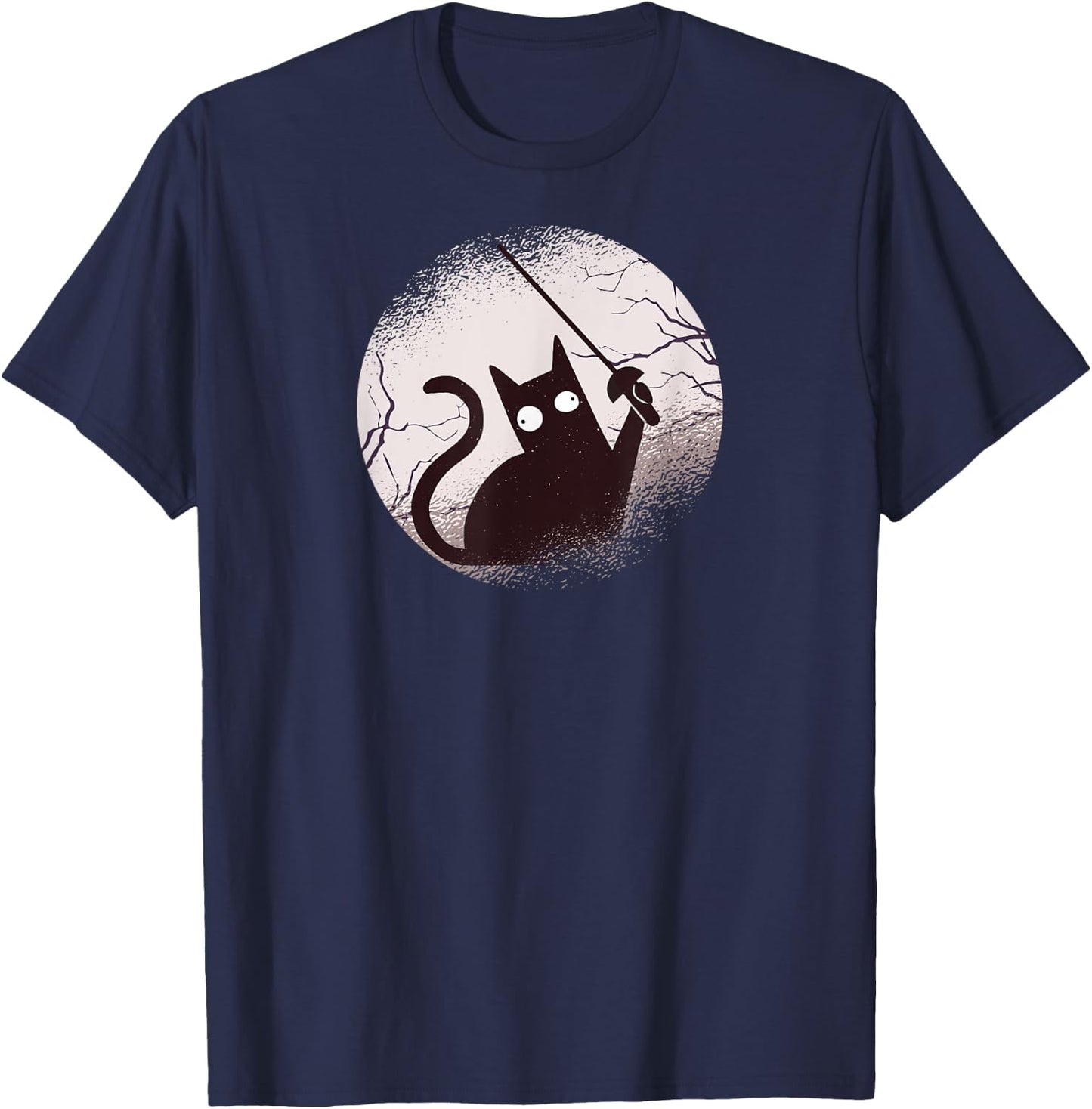Fencing Game gamer fencer sport fencing Cat T-Shirt - T-Shirt | Navy