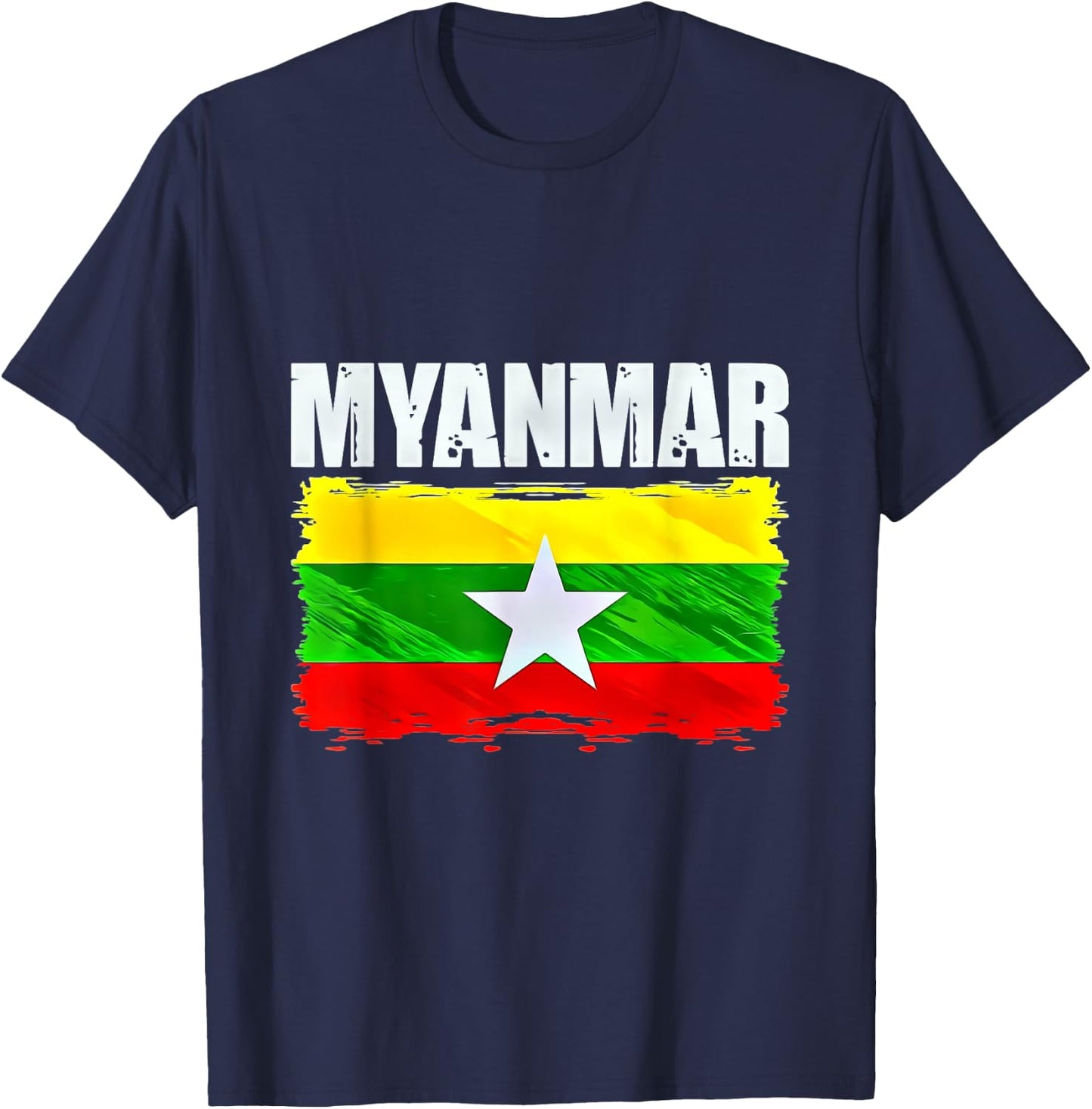 Myanmar Flag Emblem T-Shirt - T-Shirt | Navy