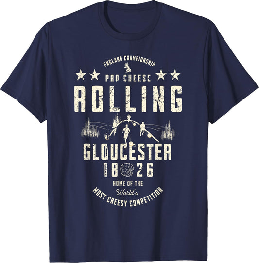 England Championship Cheese Rolling 1826 Vintage Sports T-Shirt - T-Shirt | Navy