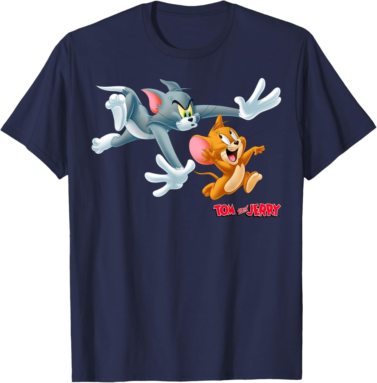 Tom and Jerry Classic Style Chase Portrait T-Shirt - T-Shirt | Navy