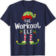 Workout Christmas Elf Matching Pajama X-Mas Party T-Shirt - T-Shirt | Navy