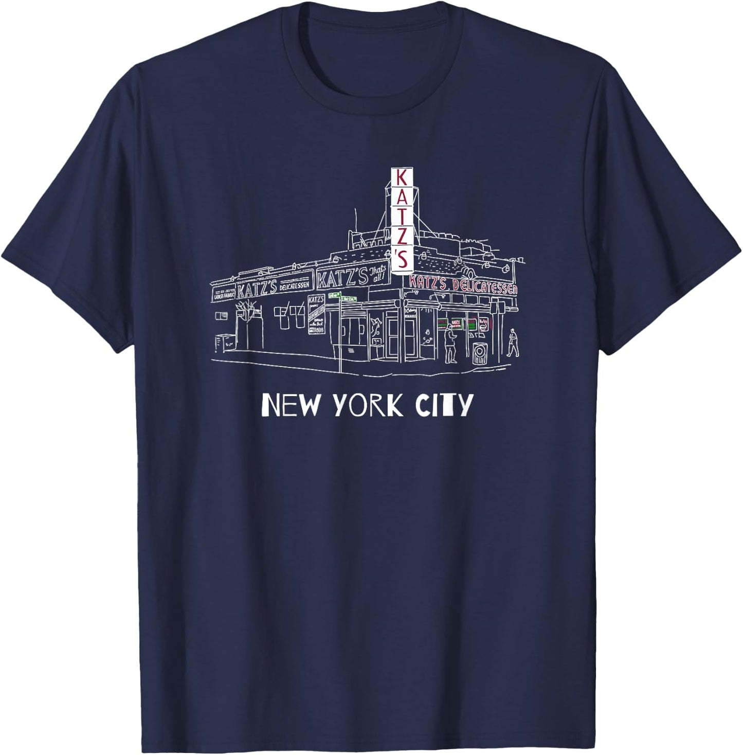 Kat'z Deli New York City for Reuben Sandwich Fans T-Shirt - T-Shirt | Navy