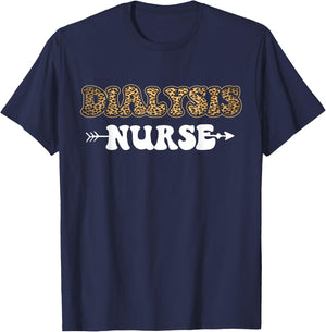 Dialysis Nurse Leopard Cheetah Dialysis Nurse T-Shirt - T-Shirt | Navy