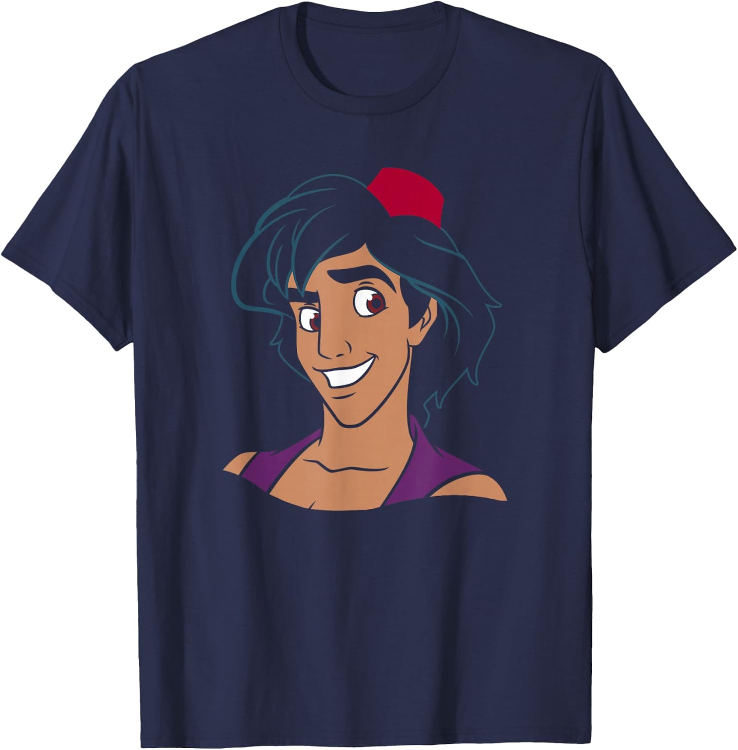Disney Aladdin Big Smile Portrait T-Shirt - T-Shirt | Navy