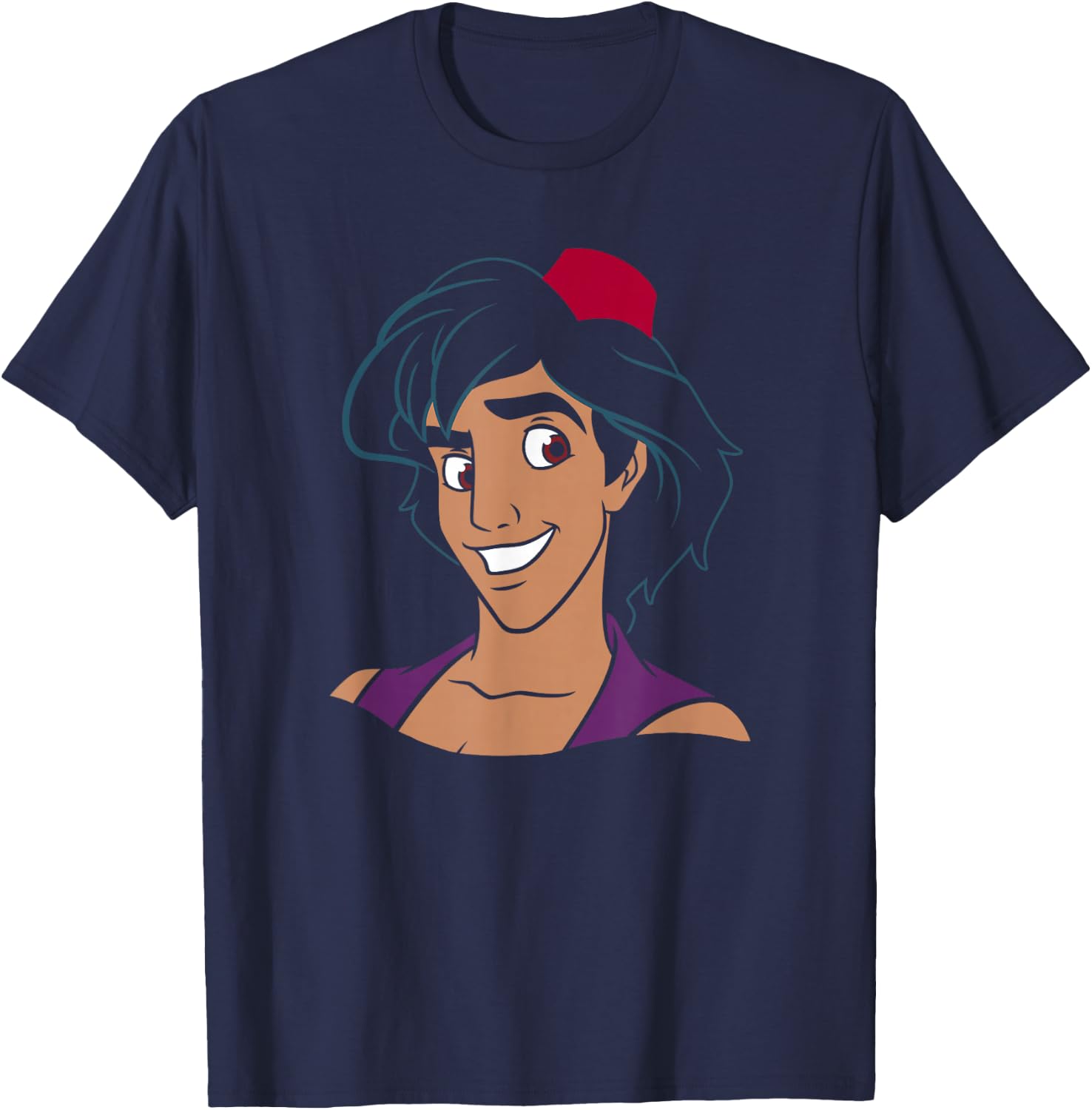 Disney Aladdin Big Smile Portrait T-Shirt - T-Shirt | Navy