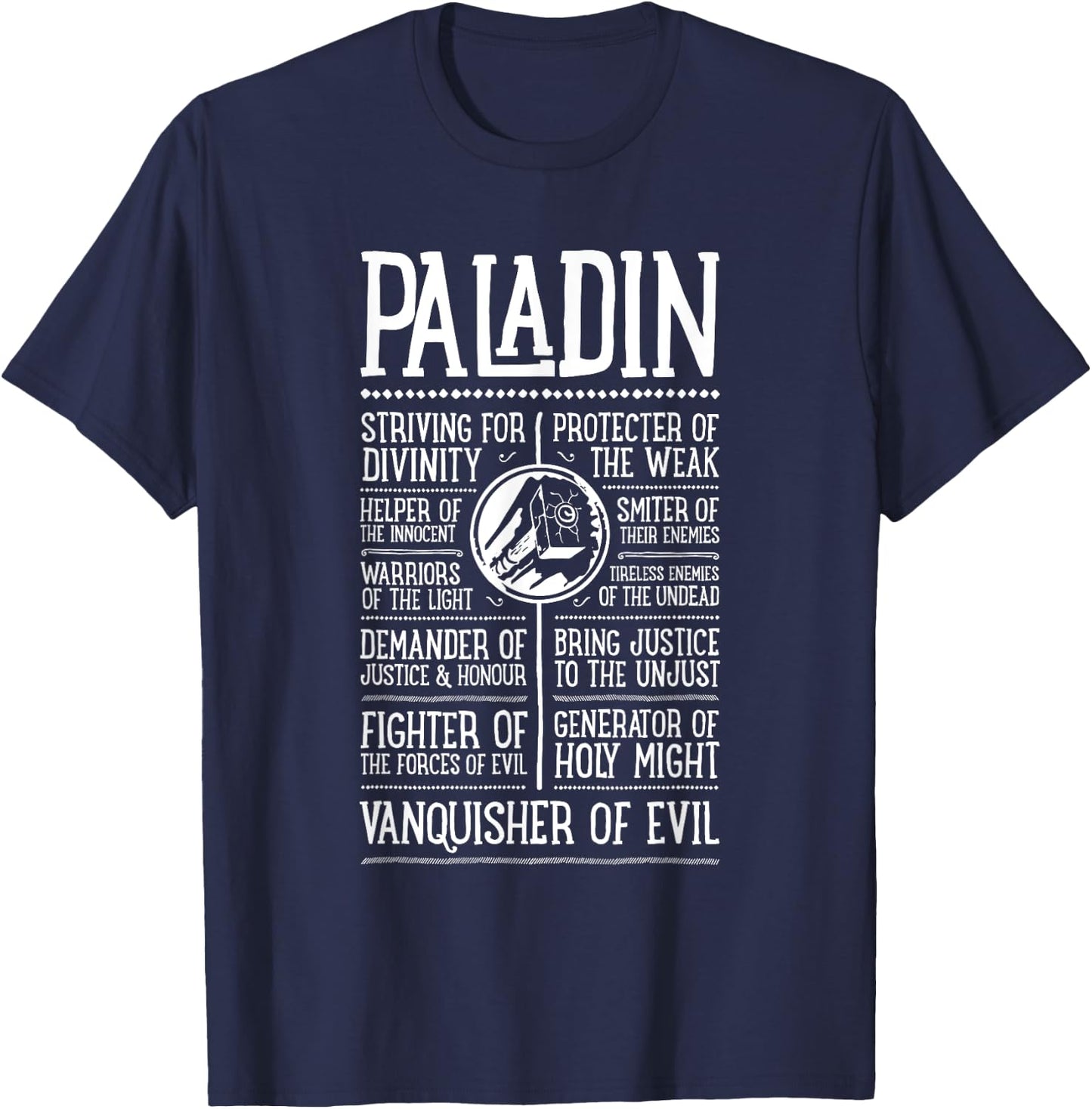 Wow Paladin Role Playing Gamer Small T-Shirt - T-Shirt | Navy