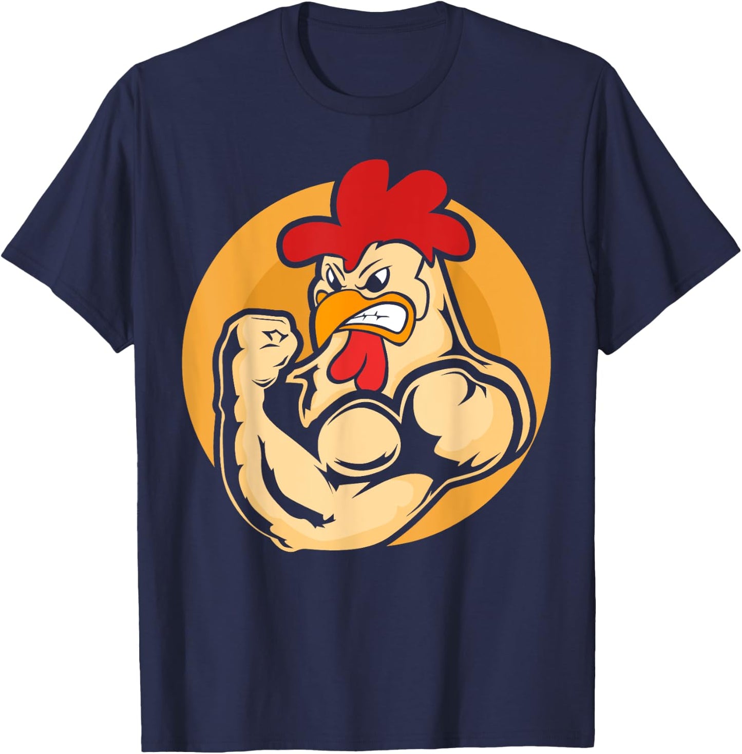 Strong Muscle Chicken Fitness Gym Chickens T-Shirt - T-Shirt | Navy