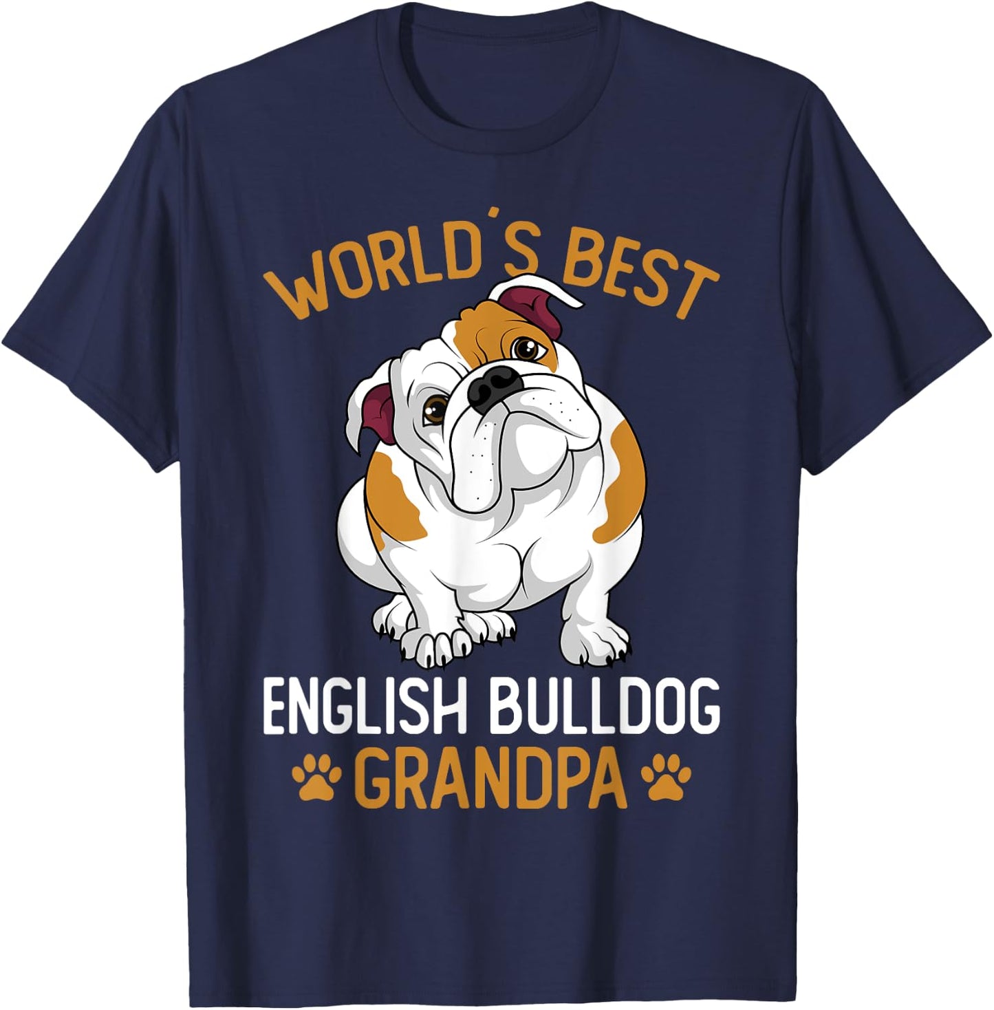 World´s Best English Bulldog Grandpa Dog Owner Funny Men T-Shirt - T-Shirt | Navy