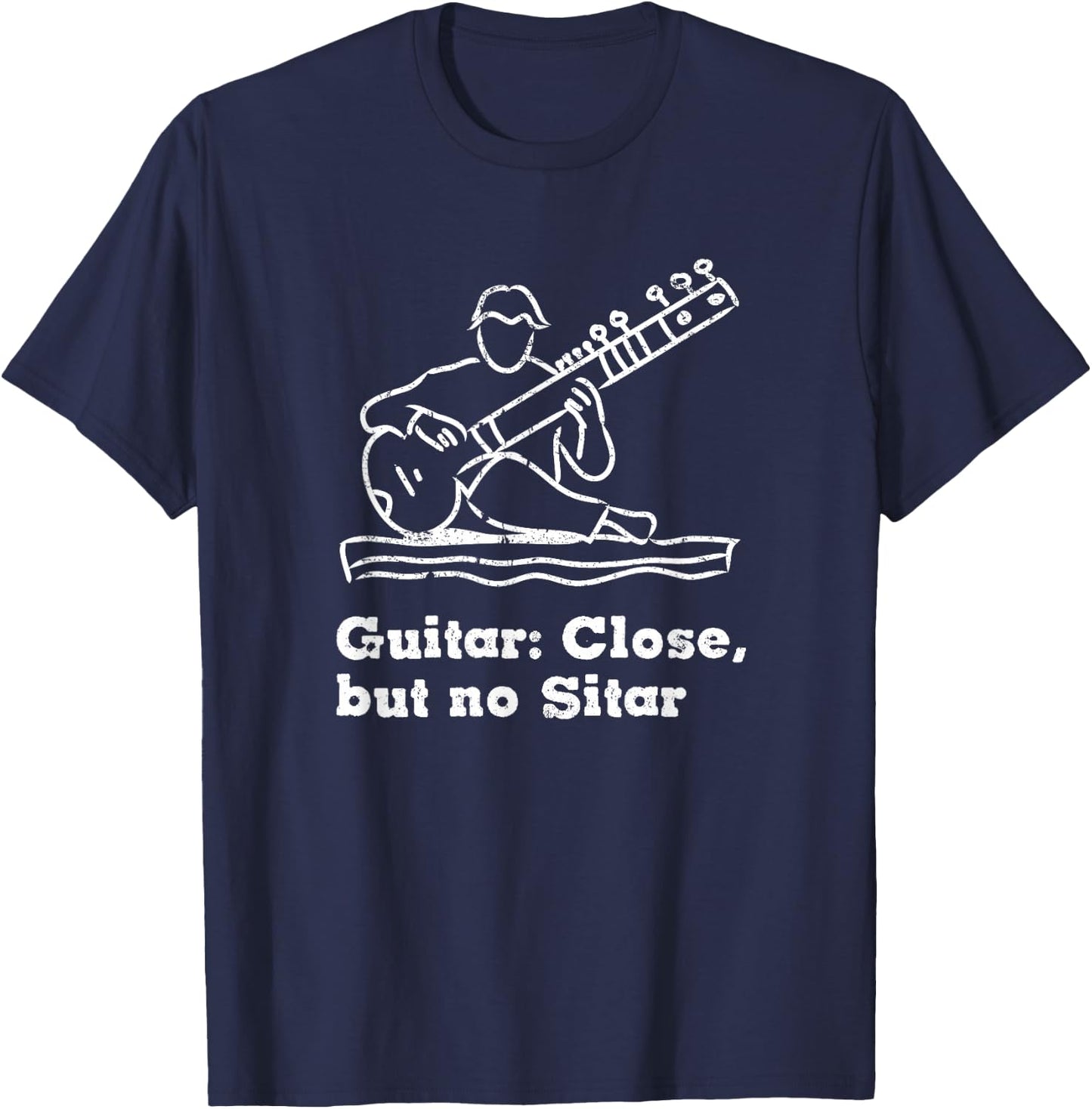 Funny Sitar Indian and India music Sitar player gift T-Shirt - T-Shirt | Navy